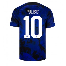 Virallinen pelipaita Yhdysvallat Christian Pulisic 10 Vieras World Cup 2022 Lyhythihainen - Miesten